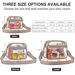 Clear Bag for Stadium Events Clear Sports Fan Handbags Purses with Large Khaki
