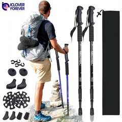 2x Nordic Walking Hiking Sticks Anti-shock Adjustable Trekking Alpenstock Poles