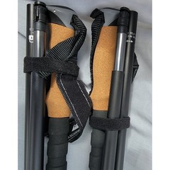 2 Cascade Mountain Tech Folding Trekking Poles Aluminum Cork Grip Hiking Sticks