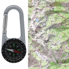 camping carabiner with compass