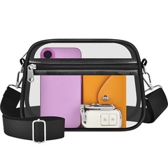 Clear Bag for Stadium Events Clear Purse Stadium Bag Satchel Small Black Clear
