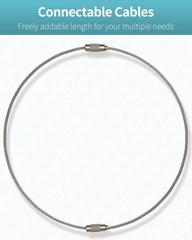 Pawfly 6 Inch Wire Keychain Cable Large Stainless Steel Key 10 Pack, Silver