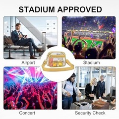 Clear Bag for Stadium Events Clear Sports Fan Handbags Purses with Medium Gold