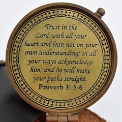 Trust in The Lord Engraved Compass, Proverbs 3: 5-16 Graduation gift, Compass…