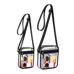 Clear Bag for Stadium Events, Clear Crossbody Bag Transparent Black-s&l