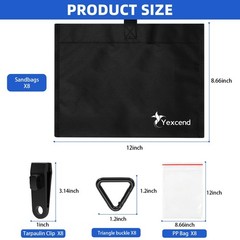 Yexcend 4 Packs Boat Cover Sand Bag Mooring Kit, 600D Marine Grade Polyester…