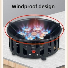 19800W 7-Core Camping Stove – Portable Gas Burner with Windproof Ignition.