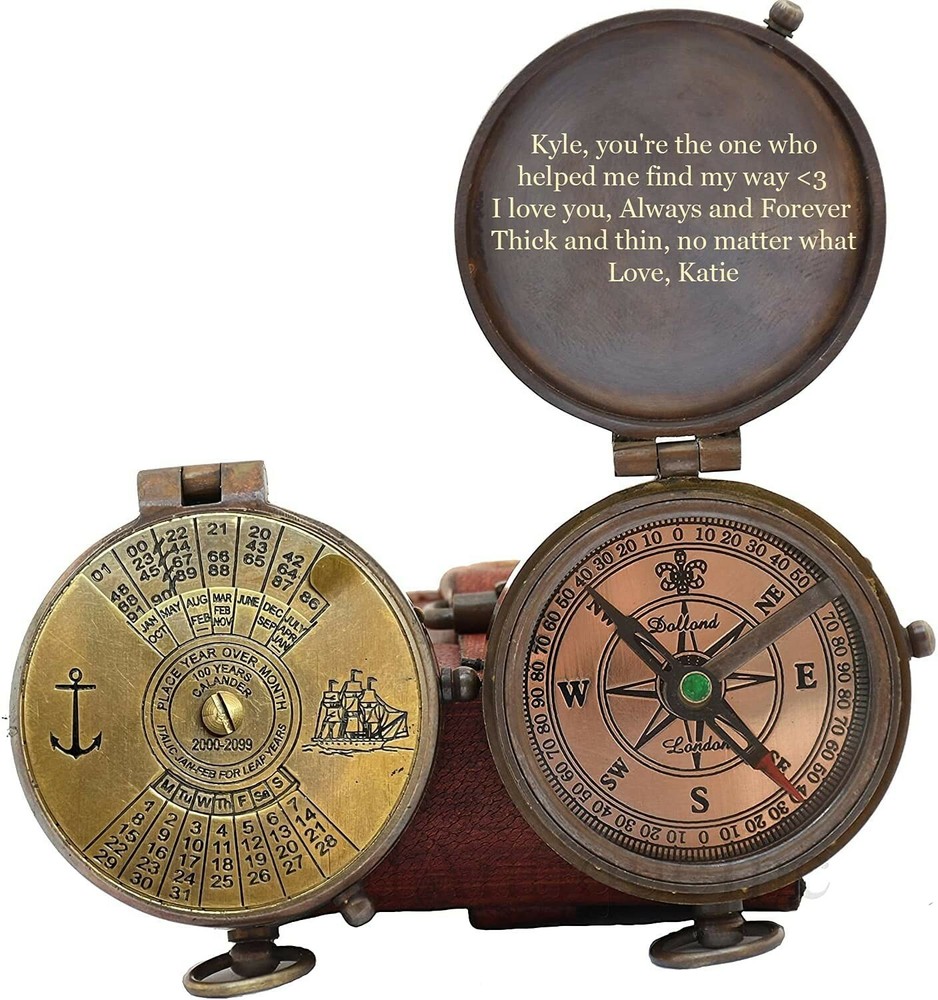 50 Years Calendar Compass, Gift for Husband, Anniversary, Wedding Gift for Him,