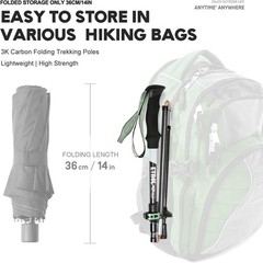 Carbon Fiber Hiking Poles 2 PC Ultra Lightweight / 0.5LB Collapsible Hiking &