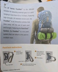 Tribe One Outdoors LP Series PackNet Backpack Netting Travel Bag Support Net