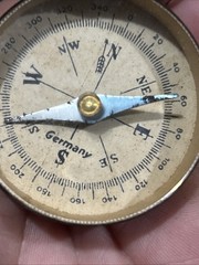 Brass Compass, Possibly Boy Scout, 1 3/4″ With Attachment For Chain, No Cover