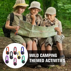 32 Pcs Compass Keychains for Kids – Adventure Camping Clips, Metal Buckle, Party