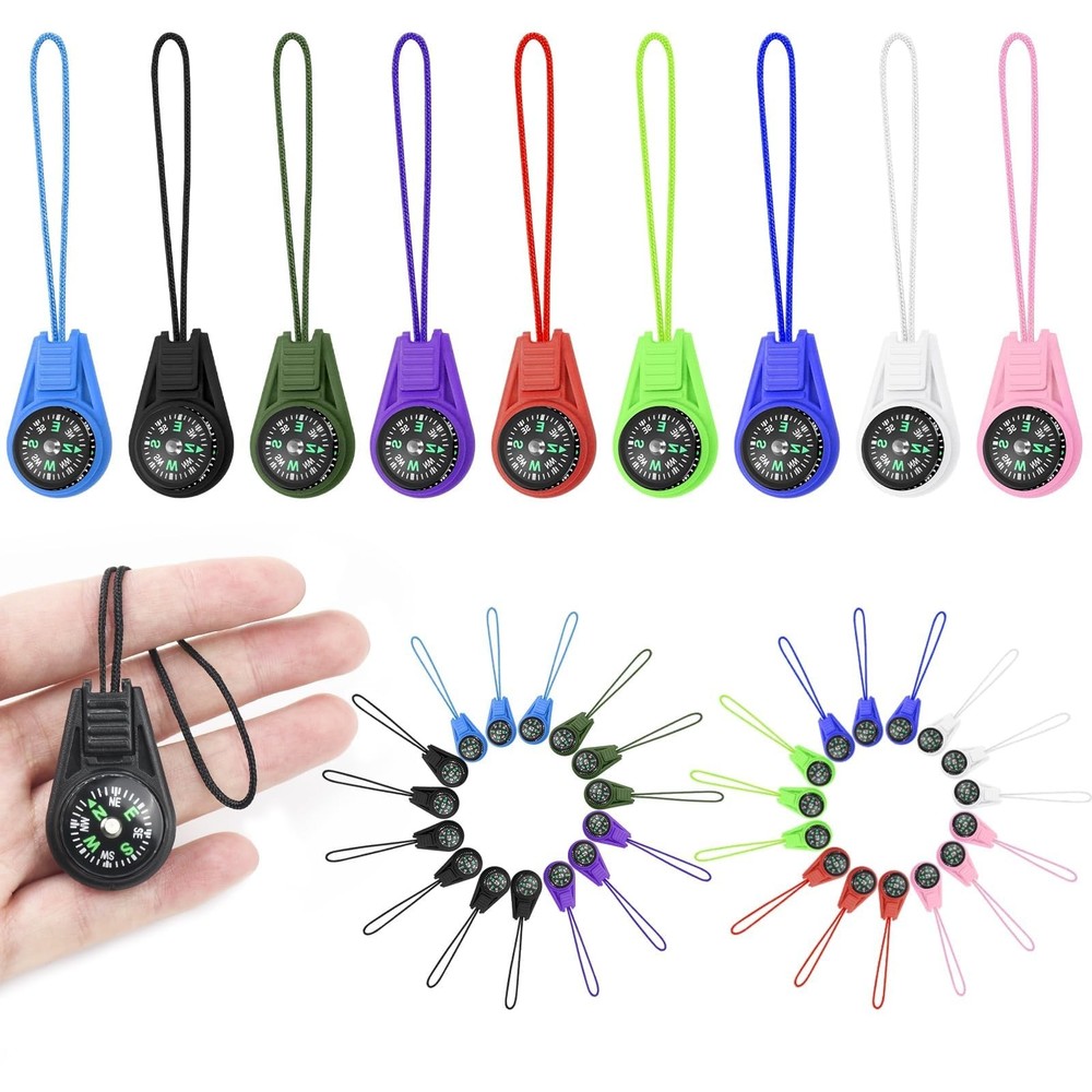 Mini Compass Keychain for Kids – Multi-Color Pocket Compass for Camping, Hiking