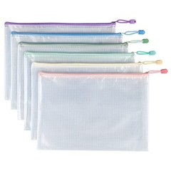 Mesh Zipper Pouch Bags, Letter/A4 | Waterproof Zipper Bags, Document 6 Pack