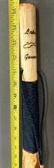 “Lake Geneva” Hiking stick, 55 1/2″ tall, blue paracord grip & lanyard, compass