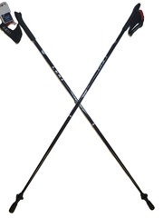 LEKI Nordic Walking Force Aluminum Walking Poles Black/Blue 120cm 48in