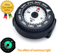 Kanpas Mini Button Map Compass with Turnable Bezel for Watchband Every Day Carry