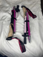 High Stream Gear Pair Of Collapsible Walking Sticks Lightweight Purple/Pink