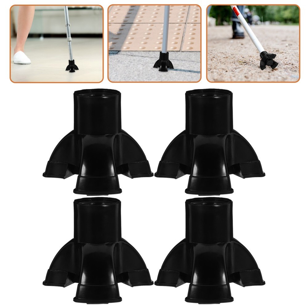 4Pcs Reusable Rubber Cane Tips Walking Stick Ends Trekking Pole Covers