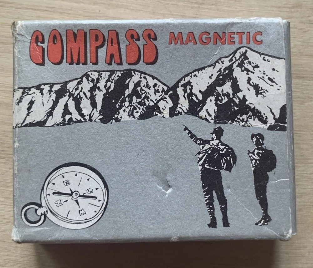 Vintage Compass Pocket Made In Taiwan Edge Mark Magnetic Endangered Skill Set
