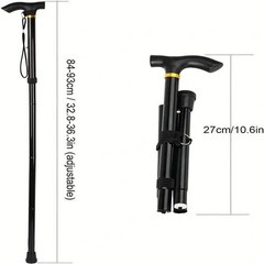 Folding Walking Cane Adjustable Aluminum Walking Stick Collapsible Travel Hiking