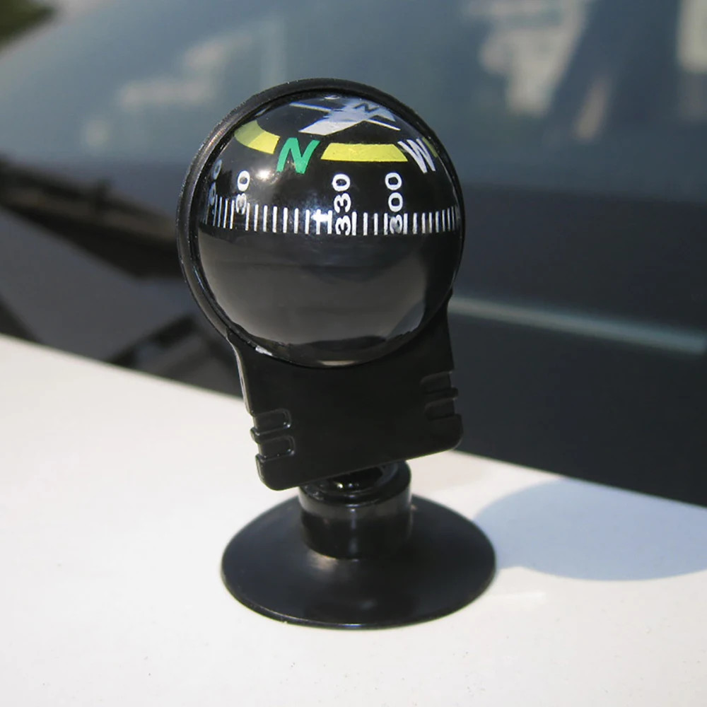 Car Compass Automotive Compass Ball Adjustable Dashboard Mounted for Hiking