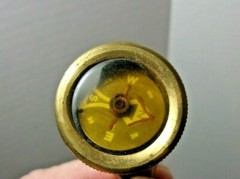 Old Brass Long Stem Pin On Compass Liquid Filled Germany Camping Hunting