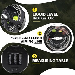DQL-8 Geological Compass w/ Clinometer Mirror Aluminum Case