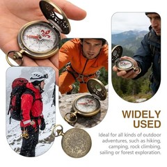 Antique Brass Compass, Retro Pocket Compass, Waterproof Survival Compass for