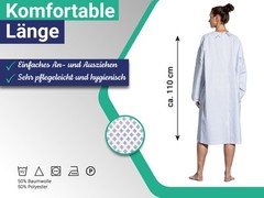 Patient Shirt Open Back – With Long Sleeves And Pair Of Ribbons At Neck – Length…