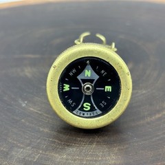 Brass Compass Belt Pin Style Vintage 2-1/2” Camping Hiking Outdoor Survival Tool