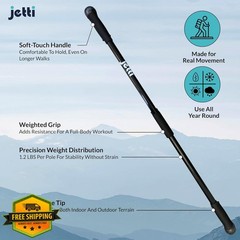 jetti Weighted Walking Stick XL Black