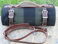 Full grain veg tanned Leather blanket harness & Bottle carrier handmade
