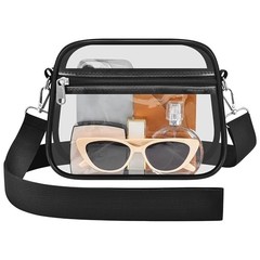 Clear Bag for Stadium Events – Stadium Approved Mini Clear Purse, Small Black