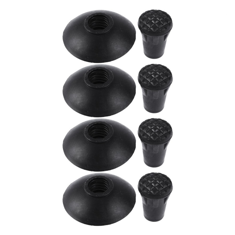 4 Pairs Reusable Walking Crutch Tips Black Anti Skid Hiking Pole Covers