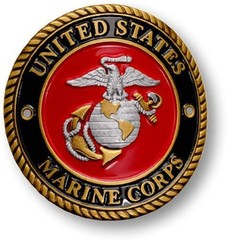 U.S. Marine Corps Hiking Stick Medallion 34.4mm x 35mm, Red