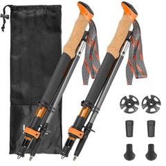 Adjustable Height Collapsible Trekking Poles Lightweight Compact Walking