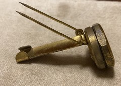 Vintage Brass Pin-on Compass, Japan – Works