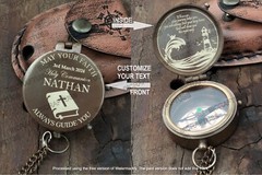 Personalized Holy Communion Baptism Gift – Engraved Pocket Brass Compass Gift