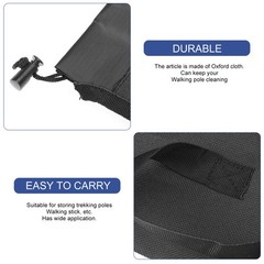 2Pcs Reusable Black Alpenstock Storage Bags Carrying Bags for Hiking