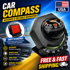 Car Compass, Car Dashboard Compass Ball with Slope Meter, Adjustable Night Vi…