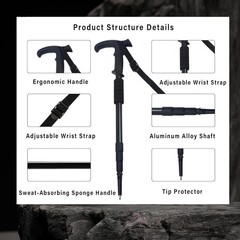 Retractable Aluminum Trekking Pole – Lightweight & Shock-Absorbing for Hiking