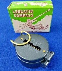 Vintage LENSATIC COMPASS Compass in Original Box japan model -300-p mint nos