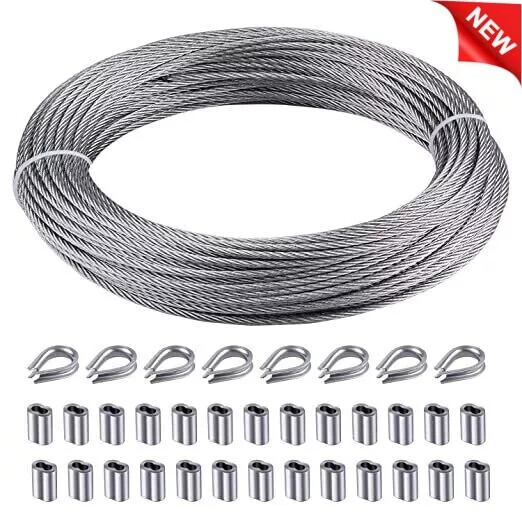 1/8,7×7 100FT Stainless Steel Cable Wire Rope Aircraft Cable Railing Decking set