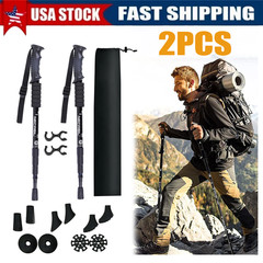 2x Trekking Poles Nordic Walking Hiking Sticks Anti-shock Adjustable Alpenstock