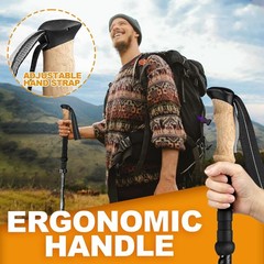 Bastones trekking con mango de corcho bastones plegables con puntas antichoque