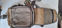 LL Bean Crossbody Bag – Green and Tan with 2 layers of interior pockets.