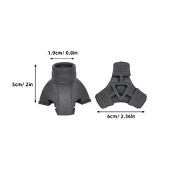 2Pcs Durable Crutch Tips Replacement Walking Pole Foot Covers Non Slip Black