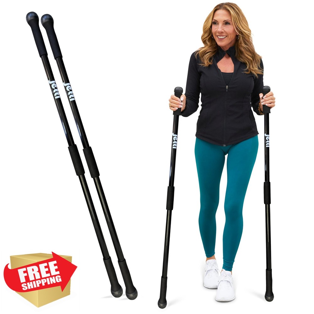 Weighted Walking Sticks for Seniors, Women and Men – 1.2lb Each Ergonomic Hik…
