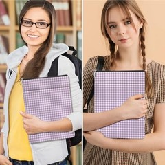 Gingham Book Sleeve,Plaid Checkered Book Sleeve Light Purple Checkered 1340